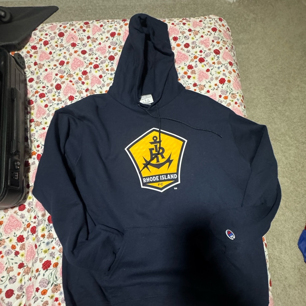 Champion Dark Blue Athletic Hoodie Rhode Island FC Soccee